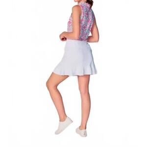 NEW G LIFESTYLE ruffle bottom tennis skort in white